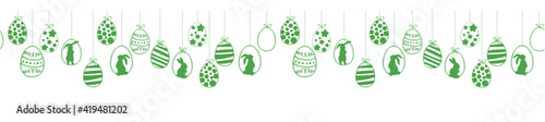 Hanging easter eggs, minimalist easter garland great for package banner header