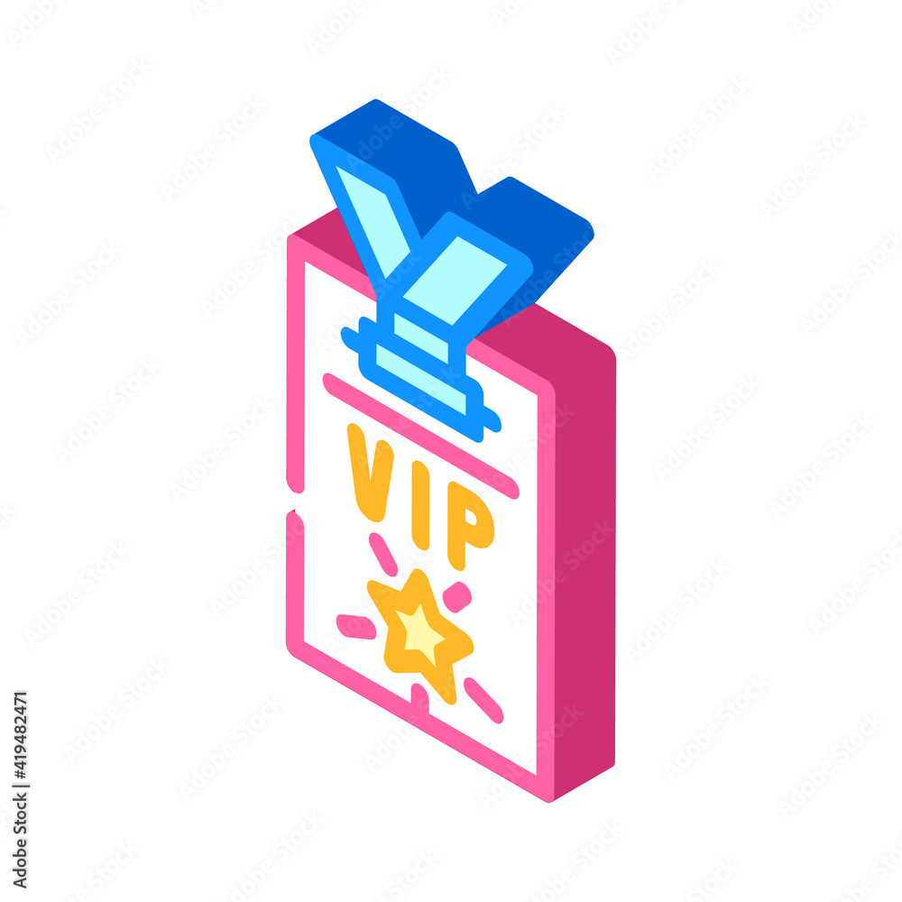 vip card isometric icon vector illustration sign vip card isometric icon vector illustration sign