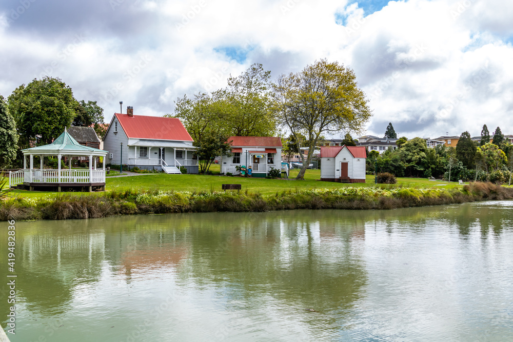 Historic village on the Waikato River. Waiaku, Auckland, New Zealand