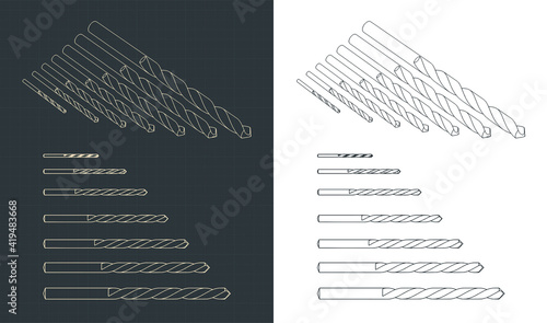 Drill Bits Drawing Set