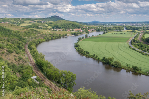 landscape with elbe river / porta bohemica, Czech Republic