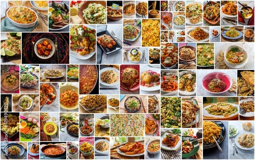 World Cuisine Pasta Collage