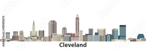 Cleveland city skyline vector illustration