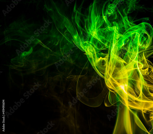 Colored smoke on black background