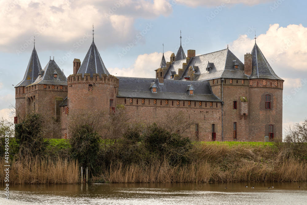 Castle Muiderslot, a beautiful old medieval castle located in Muiden near Amsterdam.