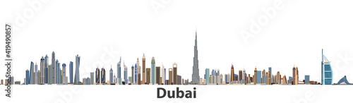 Dubai city skyline vector illustration