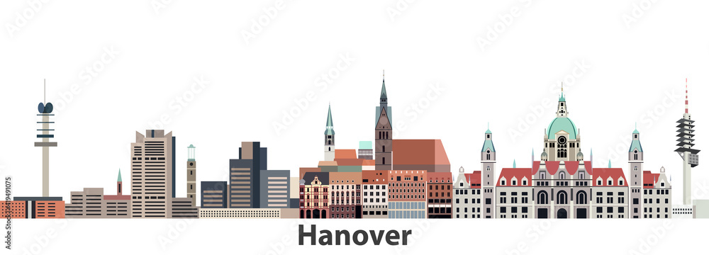 Hanover city skyline vector illustration