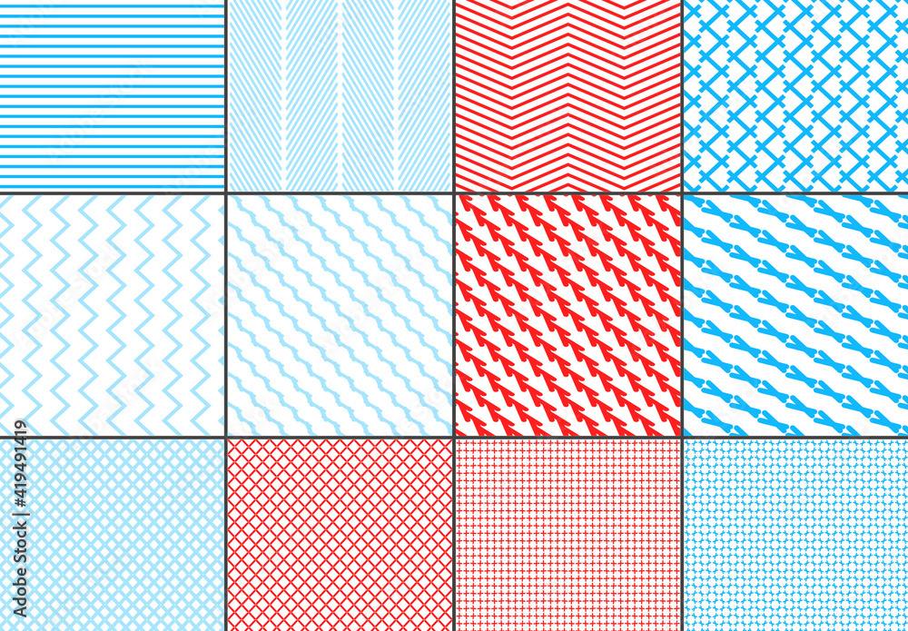 Seamless Bright Geometric Overlay Pattern Set Stock Template | Adobe Stock