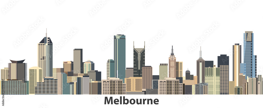 Fototapeta premium Melbourne city skyline vector illustration