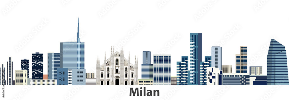 Obraz premium Milan city skyline vector illustration