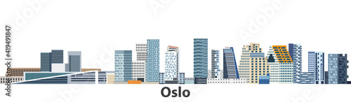 Oslo city skyline vector illustration