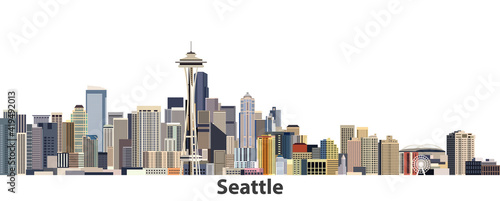 Seattle city skyline vector illustration