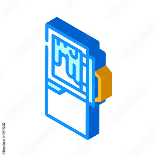 defrosting refrigerator isometric icon vector illustration sign