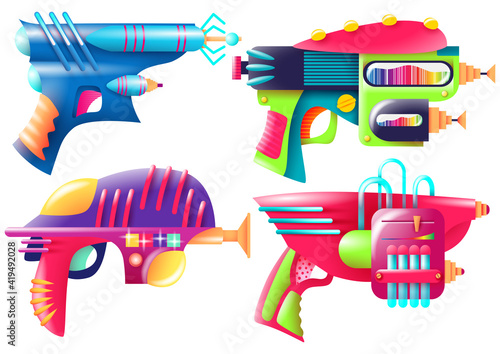 Set of bright color blasters