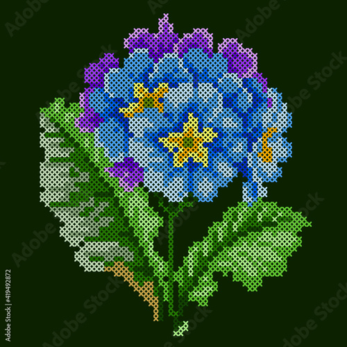 vector illustration embroidery flower
