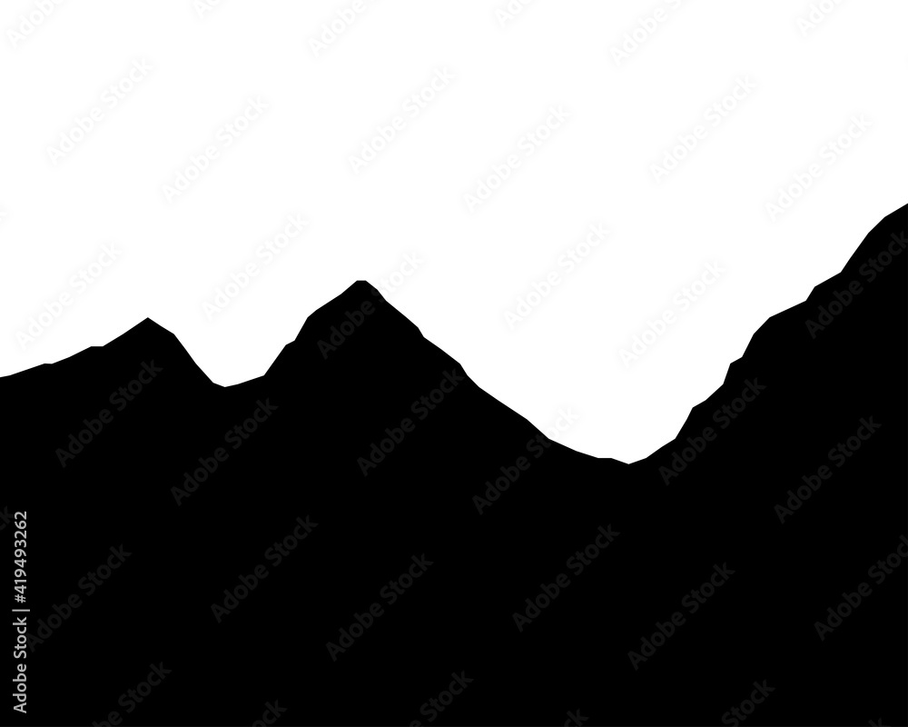 Beautiful mountain landscape design. Sunrise and sunset in the mountains. Vector illustration in a flat style.