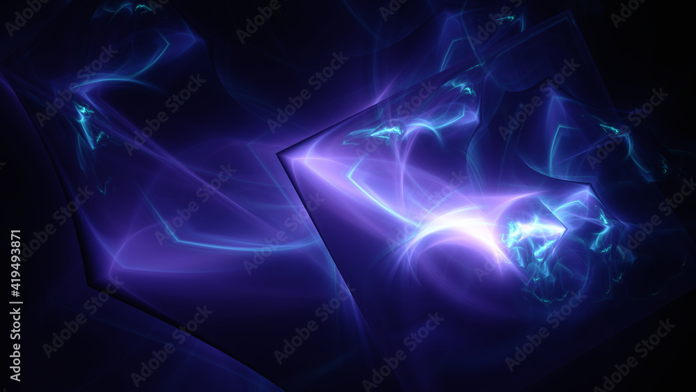 Abstract background, smooth multicolored lines on a black background. Abstract background, smooth multicolored lines on a black background.