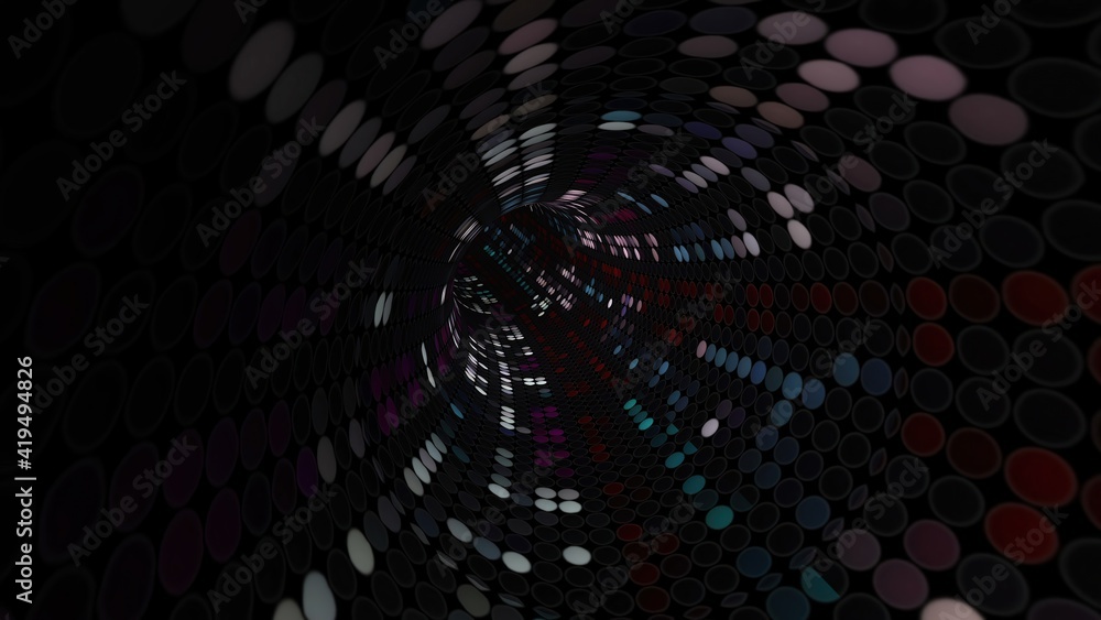 Travel Through A Colorful Spheres Tunnel 3d illustration Travel Through A Colorful Spheres Tunnel 3d illustration