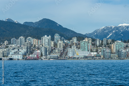 North Vancouver Shore skyline and waterfront cityscape. British Columbia, Canada.