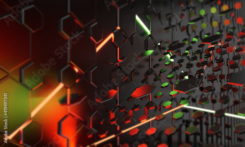 red green neon lights abstr...