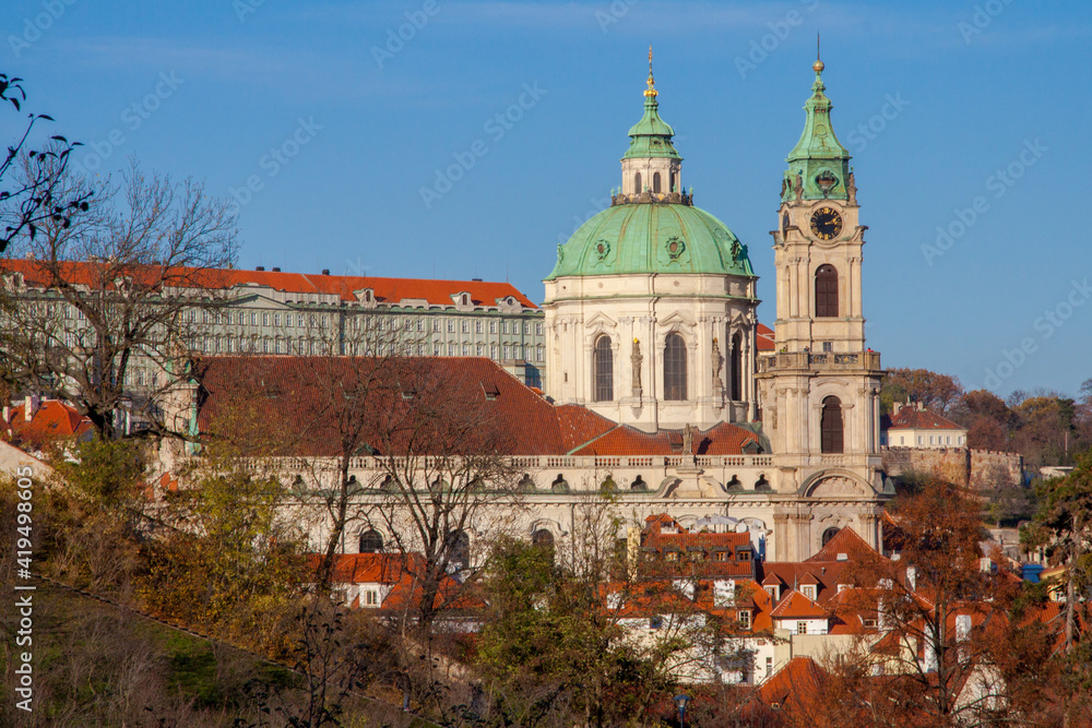 view of the cathedral of st nicholas / Prague, Czech Republic
