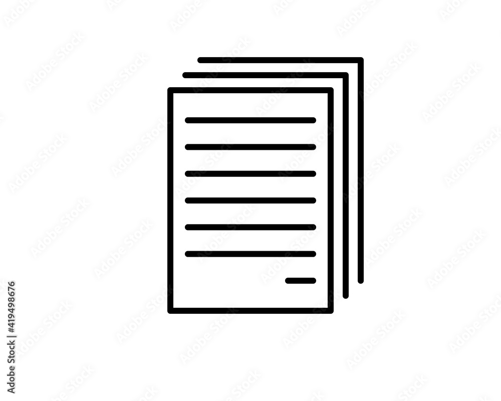 Document vector icon. Black illustration isolated on white background for graphic and web design. Document vector icon. Black illustration isolated on white background for graphic and web design.