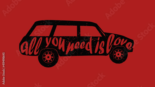illustration of a car. all you need is car
