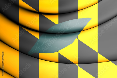 Quadro su tela 3D Flag of Calvert county (Maryland), USA. 3D Illustration.