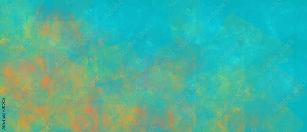 Fondo abstracto azul con manchas amarillas y naranjas