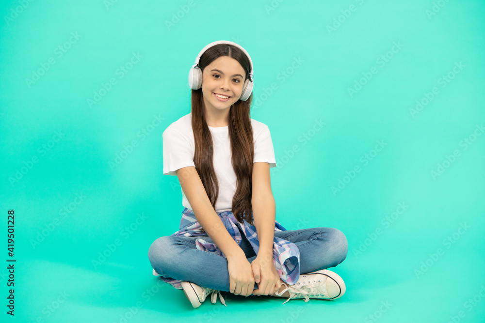 new technology. childhood development. child in modern earphones. online education. new technology. childhood development. child in modern earphones. online education.