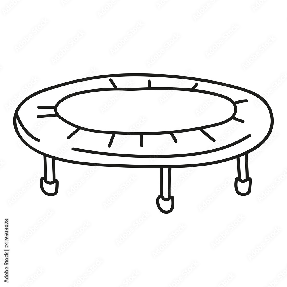 Vecteur Stock trampoline for jumping in doodle style line drawing | Adobe  Stock