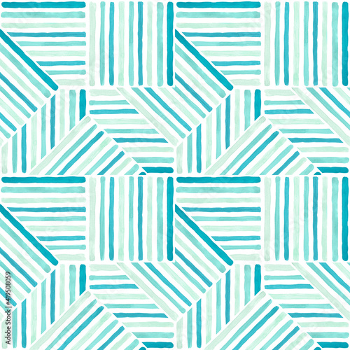 Seamless pattern of watercolor blue stripes