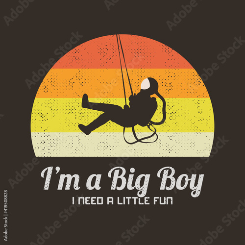 Astronaut on swing. Funny cosmonaut silhouette. Man riding bungee