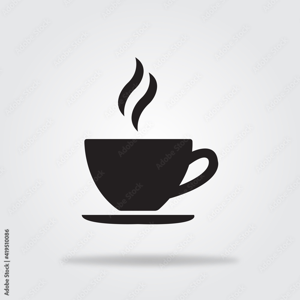 Balck Realistic Coffee and Teacup icon design. Vector illustration Balck Realistic Coffee and Teacup icon design. Vector illustration