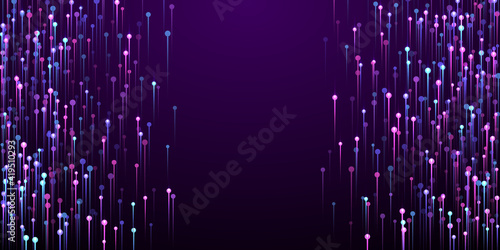 Digital glowing line streams fiber optics vector.