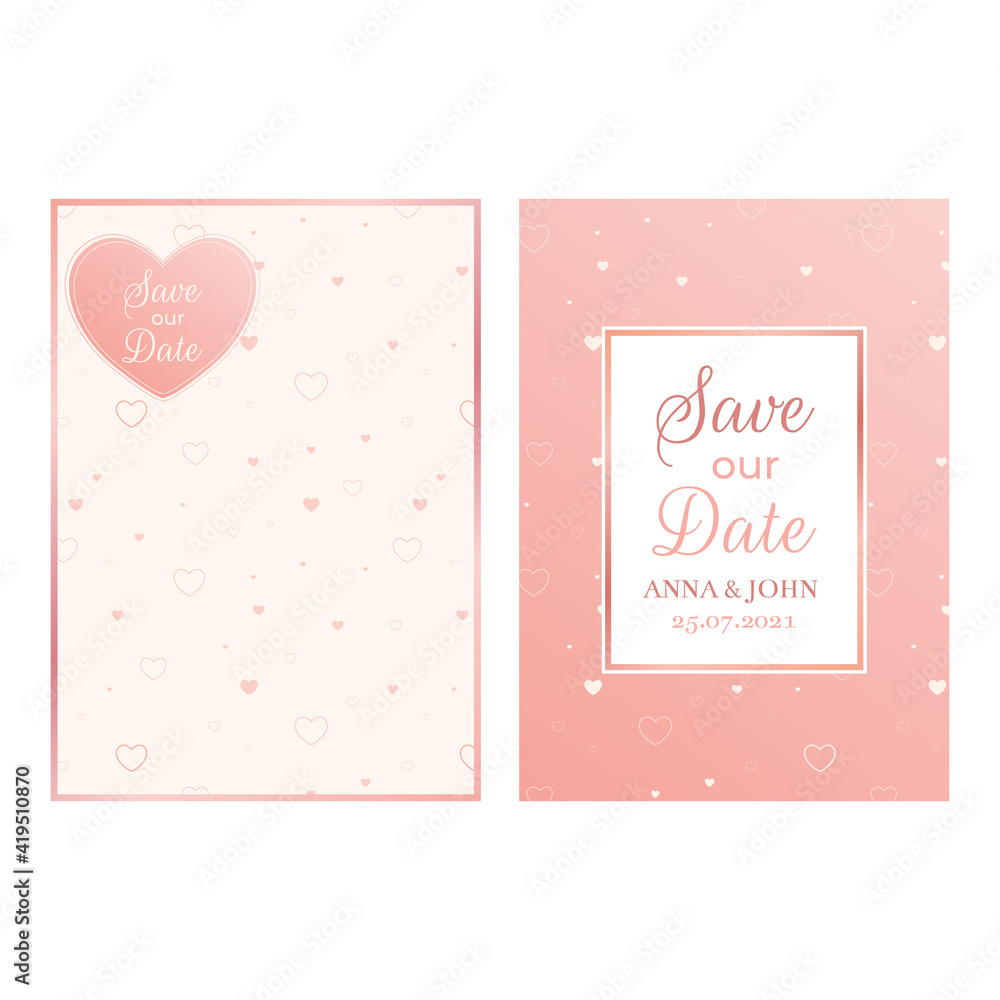 Save the date cards design, magnet design, wedding template
