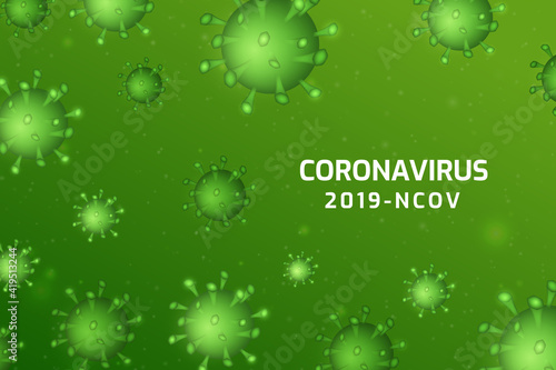 Green COVID background design with bacteria cells for Novel Coronavirus (2019-nCoV)