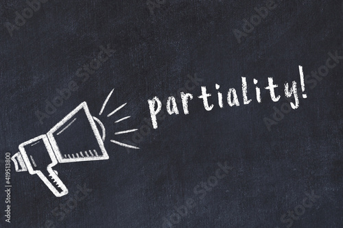 Chalk sketch of loudspeaker and inscription partiality