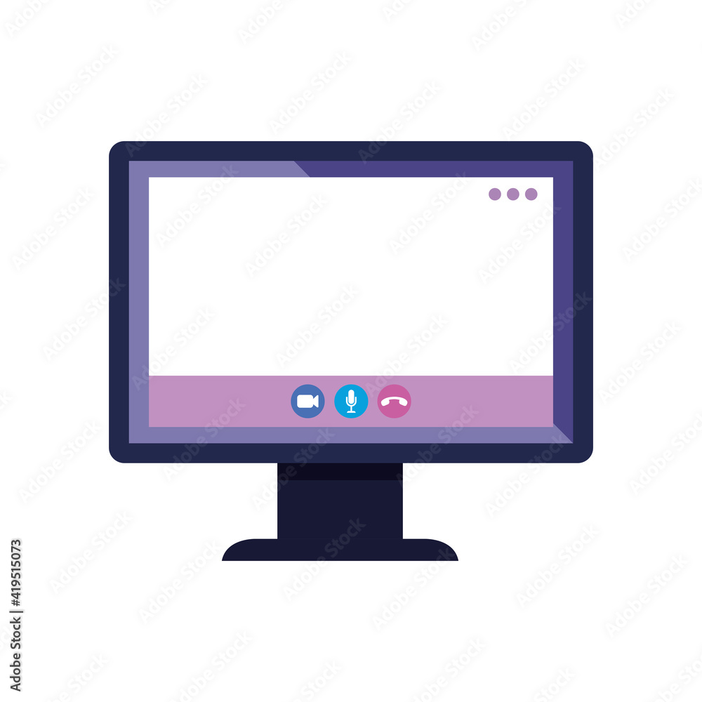desktop with teleconference device icon