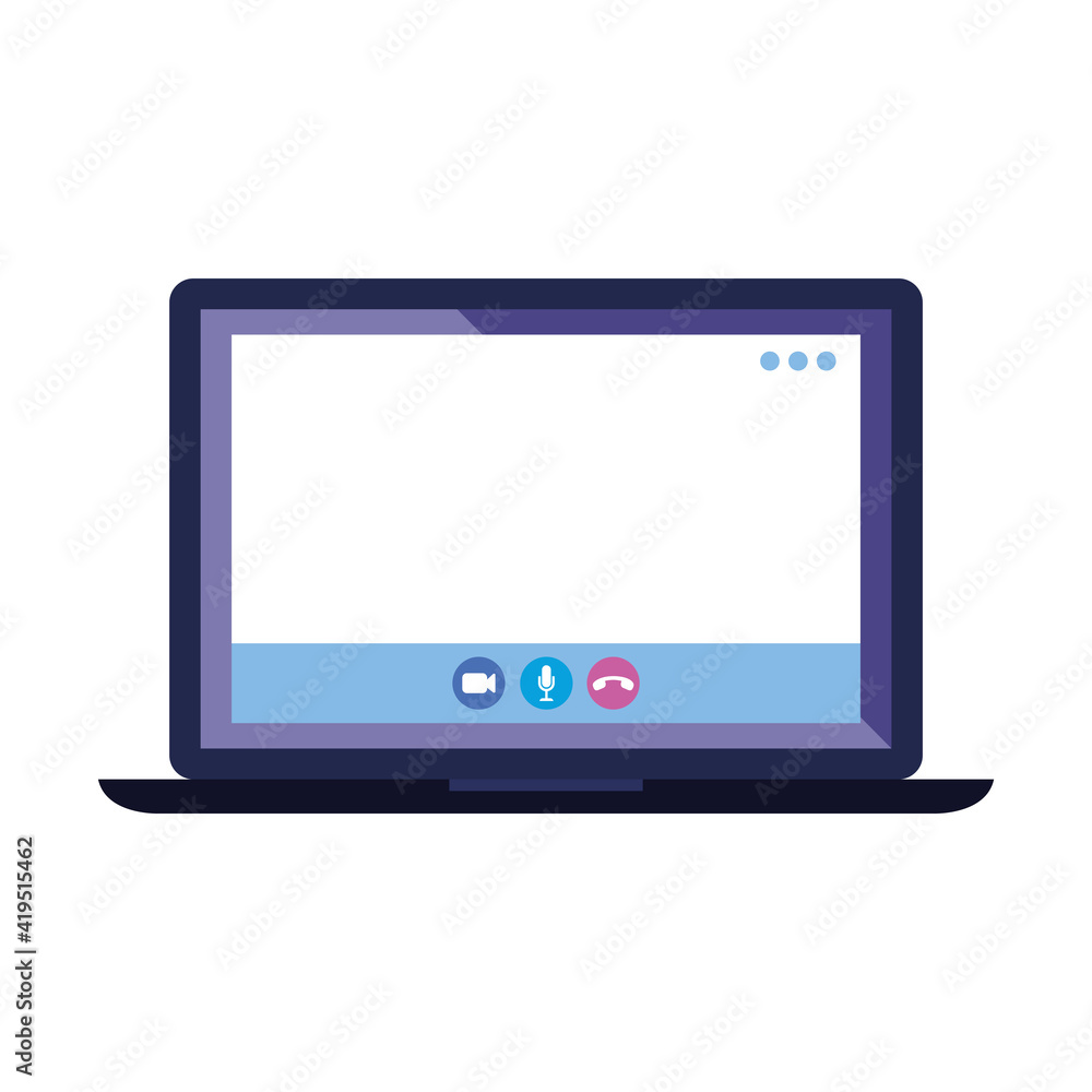 laptop with teleconference device icon
