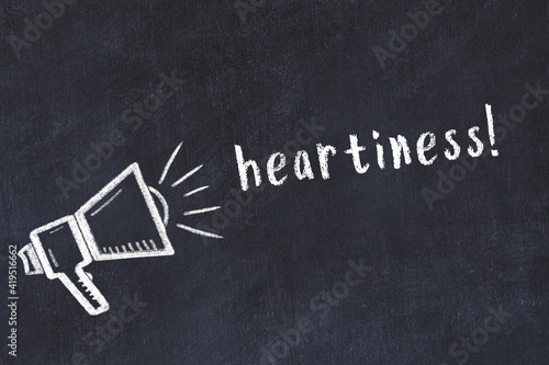 Canvas Print Chalk sketch of loudspeaker and inscription heartiness