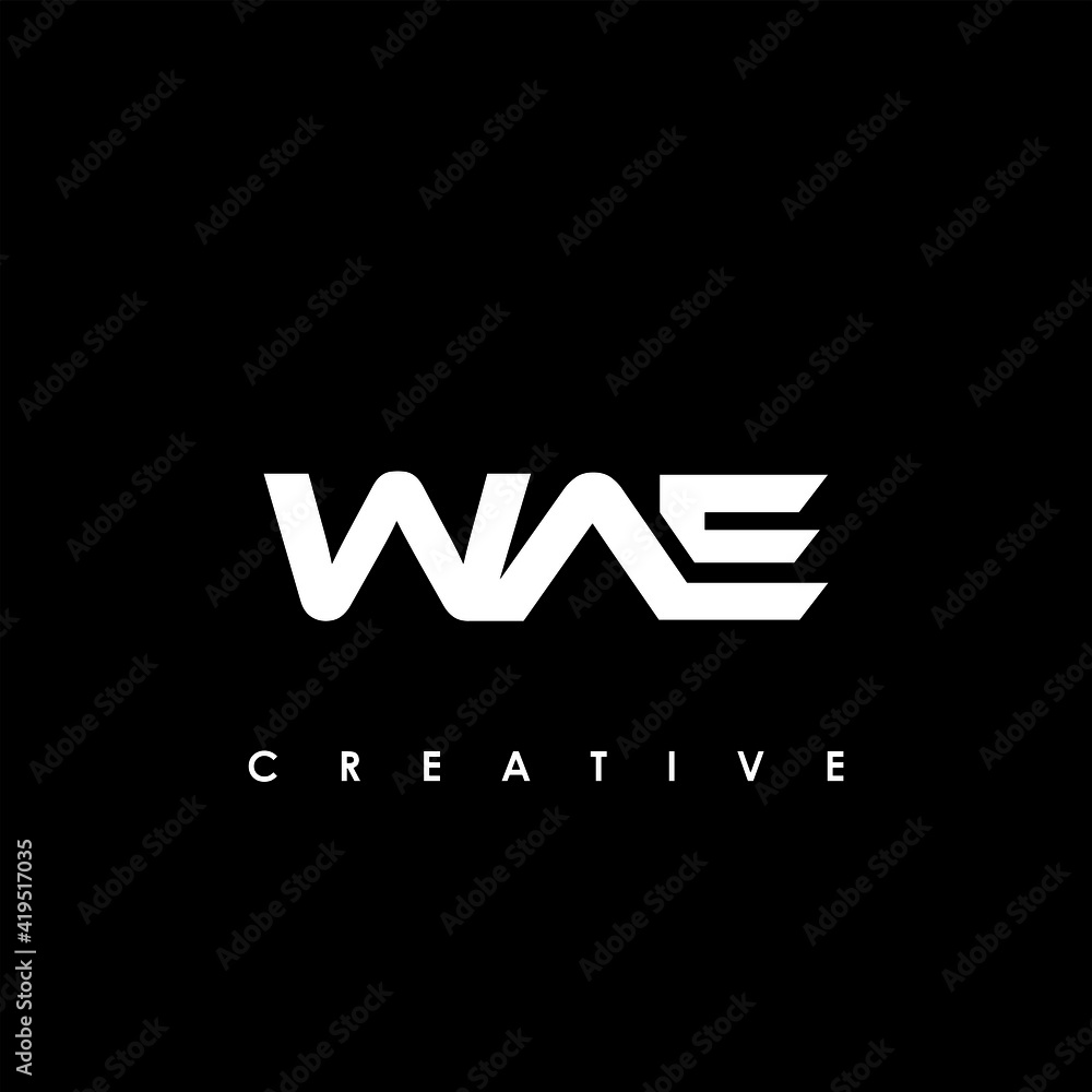 WAE Letter Initial Logo Design Template Vector Illustration