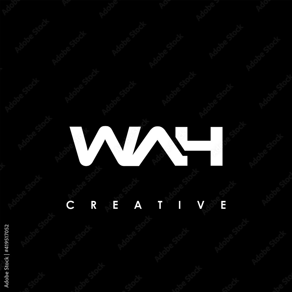 WAH Letter Initial Logo Design Template Vector Illustration