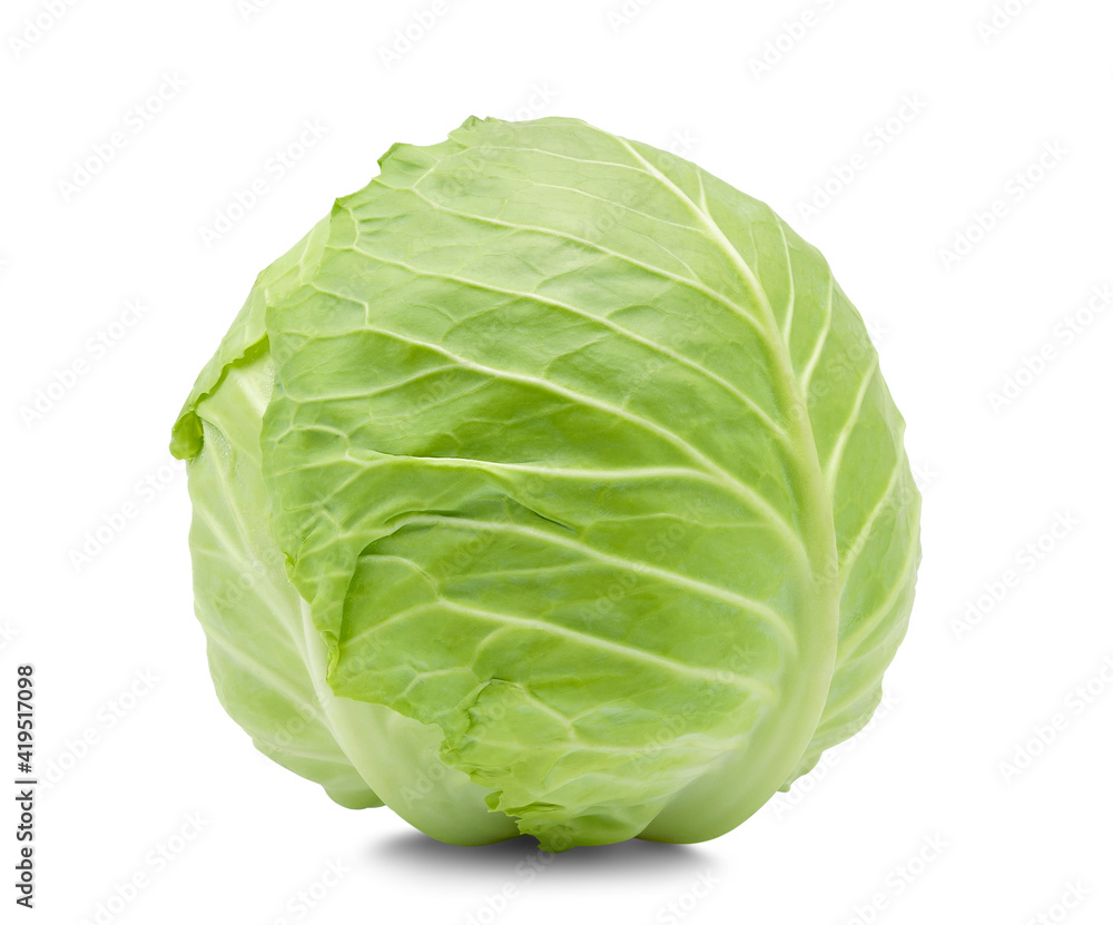 Green cabbage isolated on white background. Green cabbage isolated on white background.