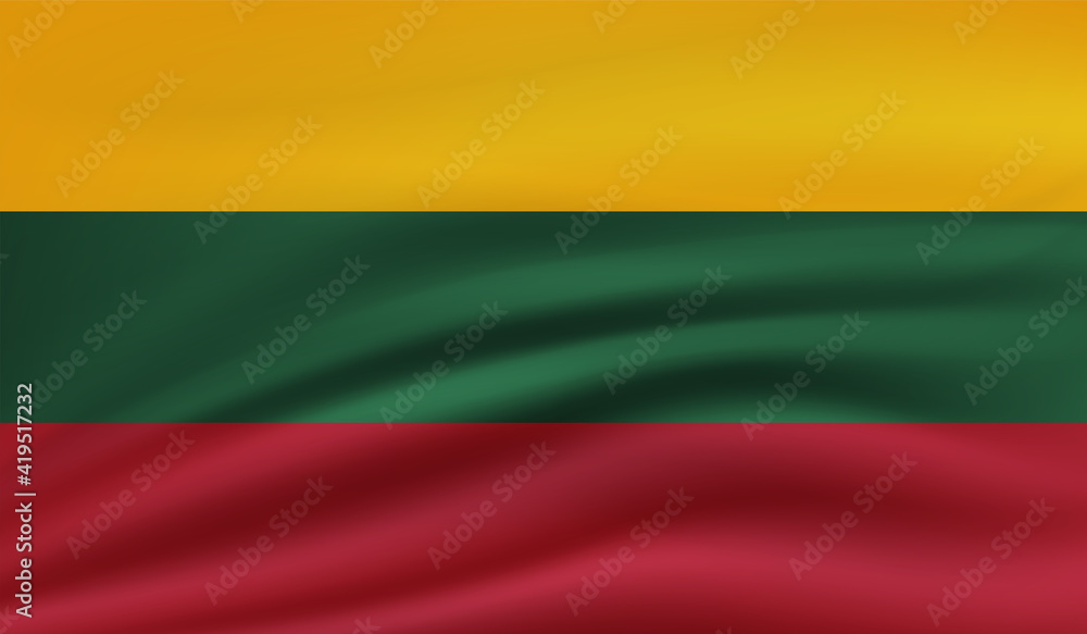 Grunge Lithuania flag. Lithuania flag with waving grunge texture. Vector background.