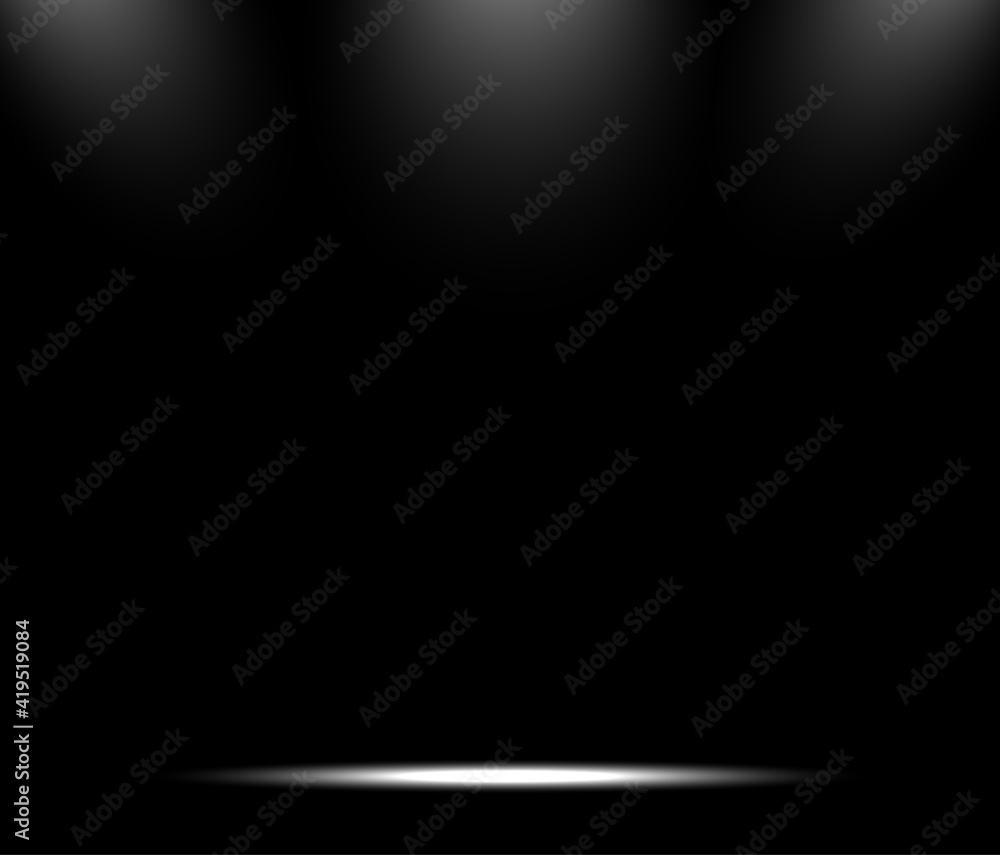 Empty black gradient studio room background. backdrop light inte