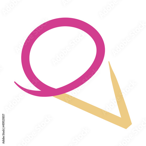 Graphic ice cream in a triangle cone