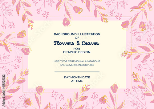 Flower and leaves background design