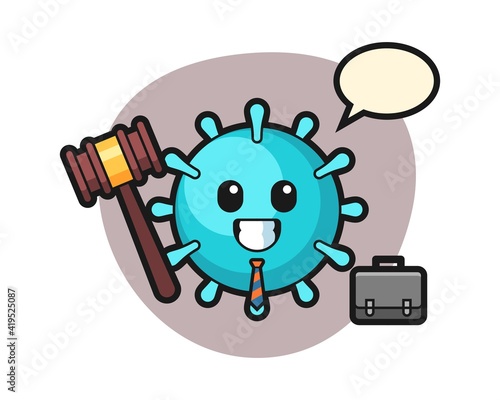 Virus cartoon as a lawyer