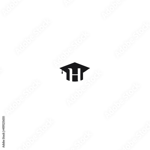 letter H education logo school